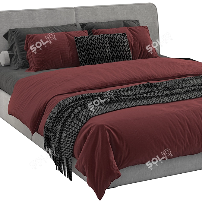 Sleek Mebel Nuvo Bed 3D model image 2