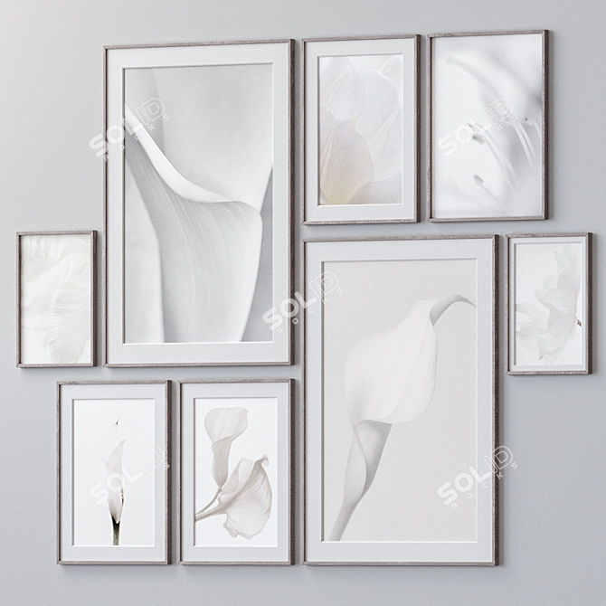 Modern Wall Paintings Set 3D model image 3