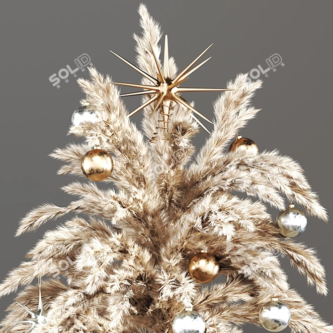 Vintage Christmas Tree - Delicate Dried Décor 3D model image 4