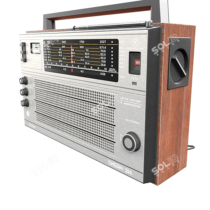 Vintage Ocean-214 Portable Radio 3D model image 4