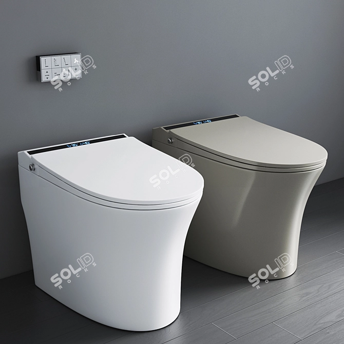 Wealwell Smart Toilet: One-Touch Automatic Ceramic Sensor 3D model image 1