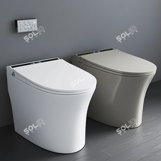 Wealwell Smart Toilet: One-Touch Automatic Ceramic Sensor 3D model image 5