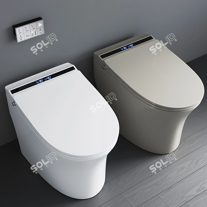 Wealwell Smart Toilet: One-Touch Automatic Ceramic Sensor 3D model image 6