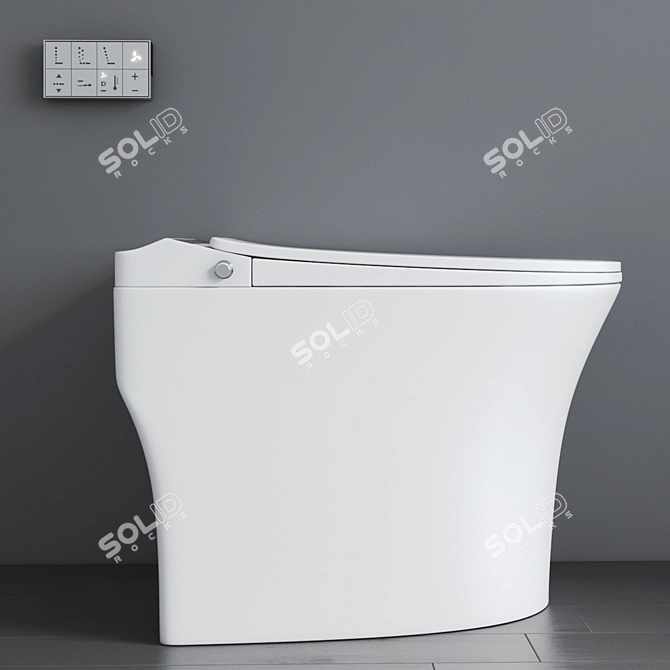 Wealwell Smart Toilet: One-Touch Automatic Ceramic Sensor 3D model image 10