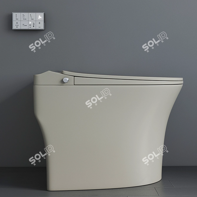 Wealwell Smart Toilet: One-Touch Automatic Ceramic Sensor 3D model image 11