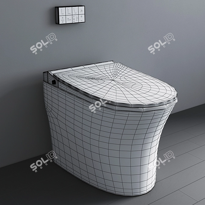 Wealwell Smart Toilet: One-Touch Automatic Ceramic Sensor 3D model image 12