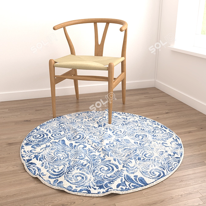 Versatile Set of 6 Round Rugs 3D model image 2