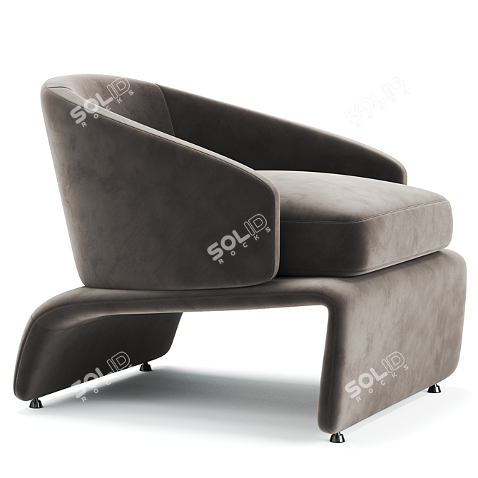 Sleek Modern HALLEY Armchair 3D model image 1