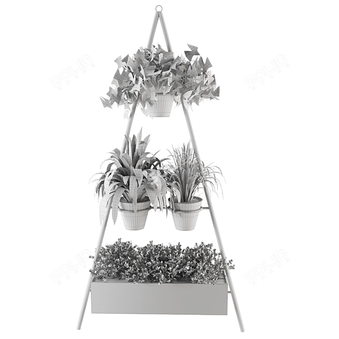 Green Oasis Indoor Plants Set 3D model image 5