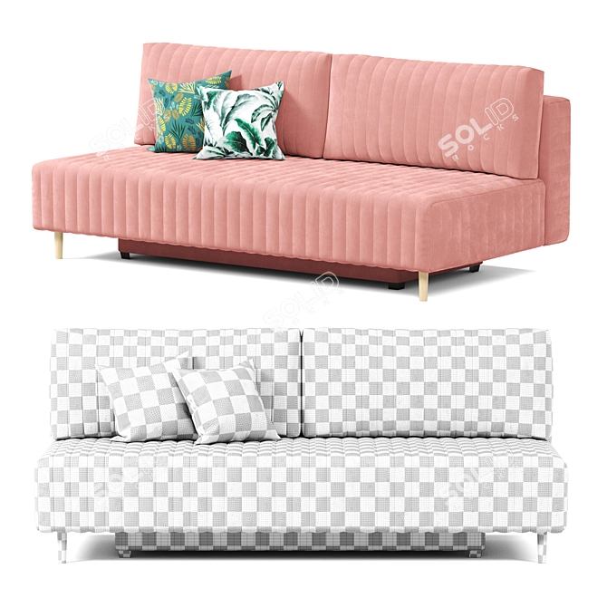 Latchi Divan.ru: Stylish and Compact Velvet Pink Sofa 3D model image 2