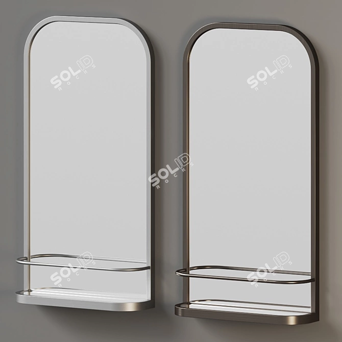 Retro Glam Wall Mirror 3D model image 2