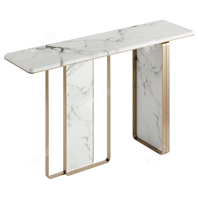 Luxury Gold Console: Exquisite Private Label Design 3D model image 1