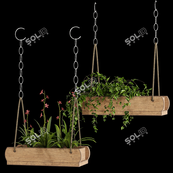 Orchid Ivy Hanging Plants 6 3D model image 1