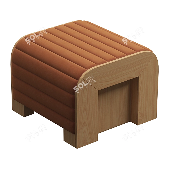 Velvet Hani Small Bench: Chic & Comfy 3D model image 1