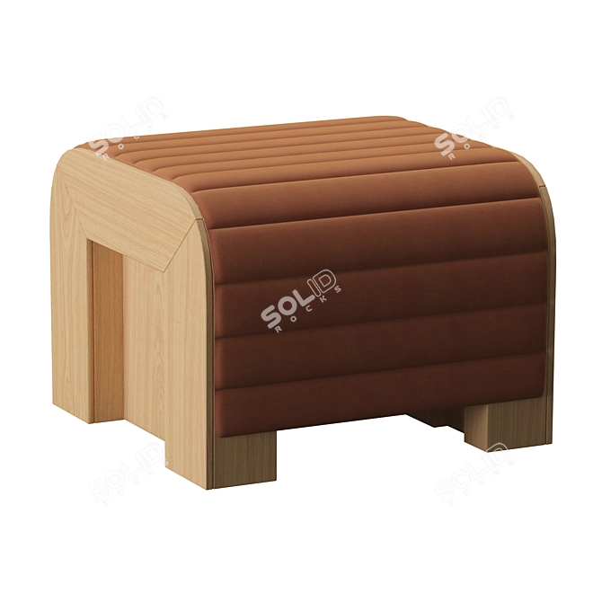 Velvet Hani Small Bench: Chic & Comfy 3D model image 2