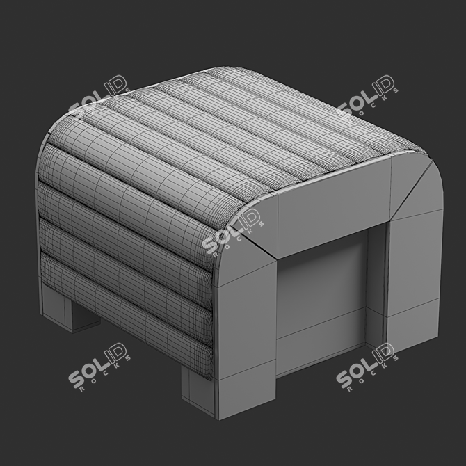 Velvet Hani Small Bench: Chic & Comfy 3D model image 4