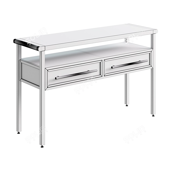 Contemporary Console Table with 2 Drawers 3D model image 2