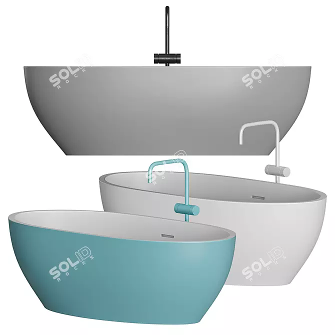 Scene® SPACE Bathtub: Modern Comfort & Exclusive Design 3D model image 1