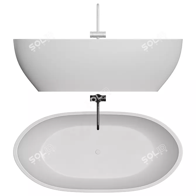 Scene® SPACE Bathtub: Modern Comfort & Exclusive Design 3D model image 5