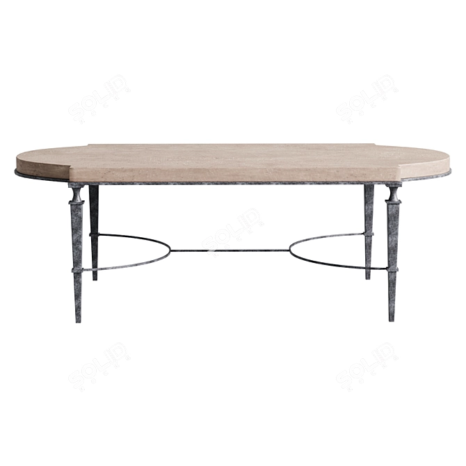 Stylish Mold Coffee Table: Diatom, Plywood, Metal (135x70x46 cm) 3D model image 1