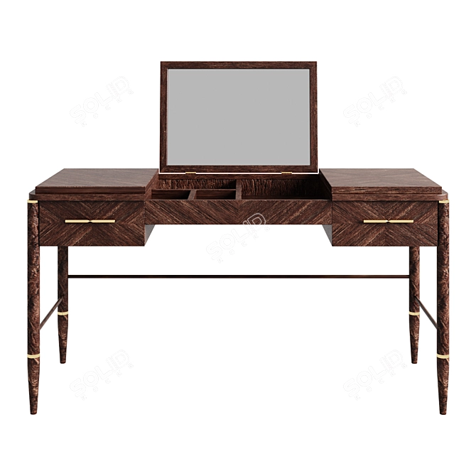 Patterned Oak Dressing Table 3D model image 1