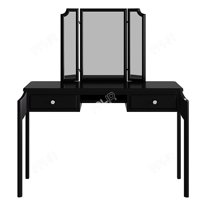Le Visage Dressing Table with Drawers & Console Trellis 3D model image 1