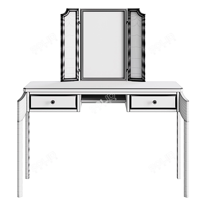 Le Visage Dressing Table with Drawers & Console Trellis 3D model image 2