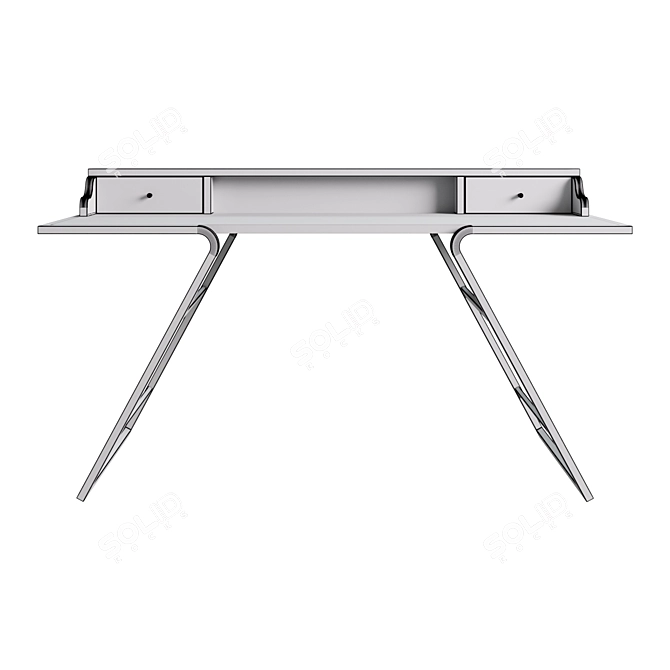Savannah Writing Desk - Stylish Wood and Stainless Steel Desk 3D model image 2