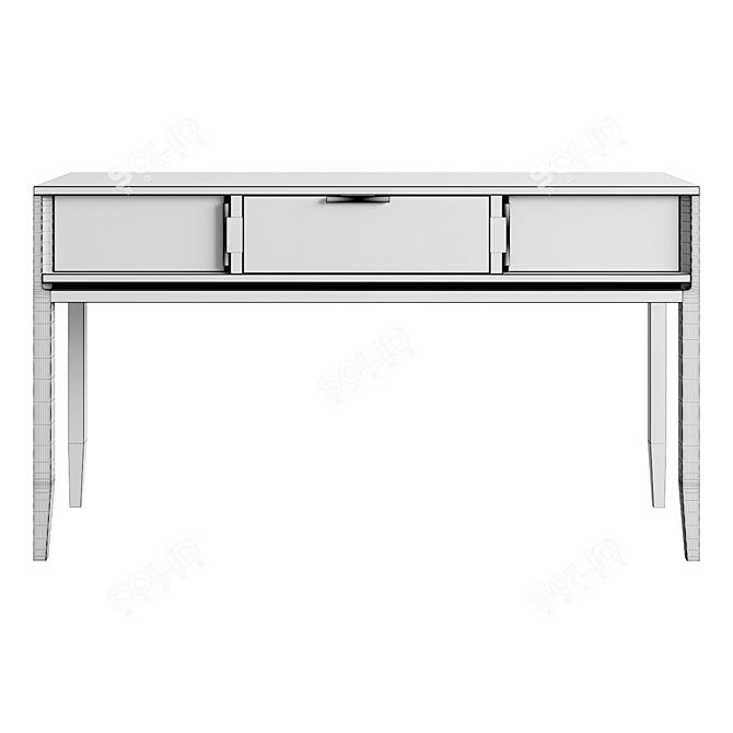 Urban Oak 3-Drawer Console 3D model image 2