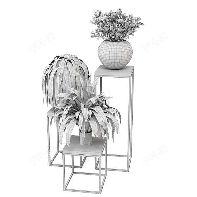 Ferm Living Bau Pot Large with Indoor Plants - Set 159 3D model image 7