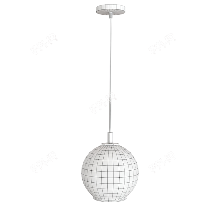 Elegant Glass Globe Pendant 3D model image 2