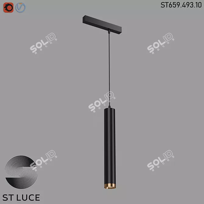 Sleek Magnetic Track Light 3D model image 1