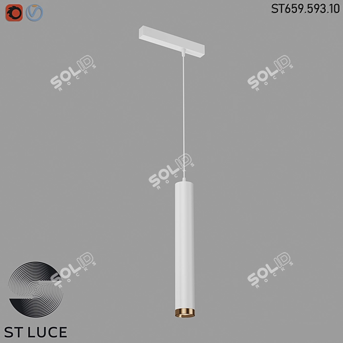 Sleek Magnetic Track Light 3D model image 2