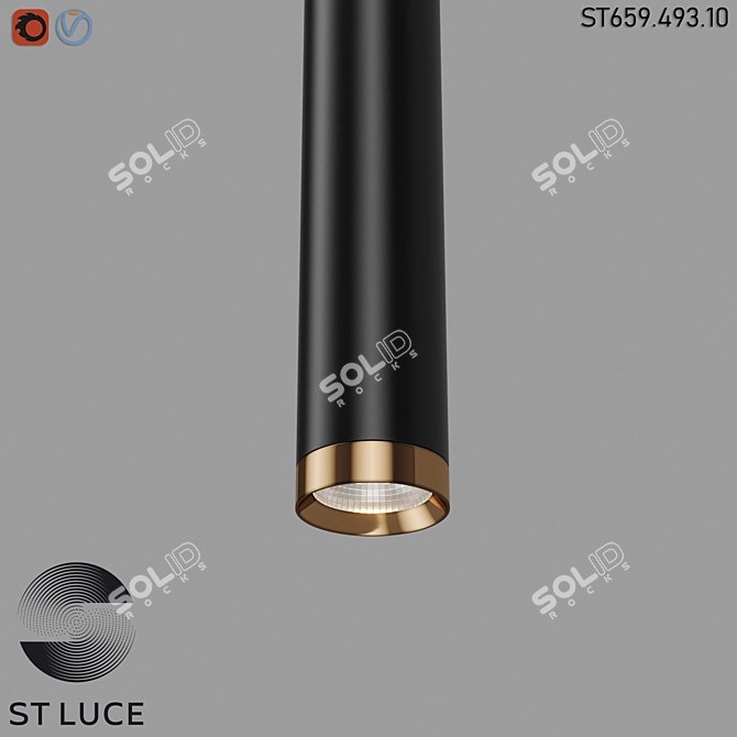 Sleek Magnetic Track Light 3D model image 3