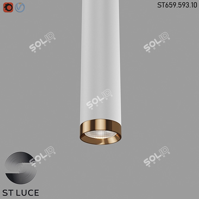 Sleek Magnetic Track Light 3D model image 4