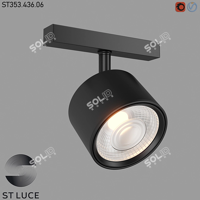 Sleek Magnetic Track Light 3D model image 1