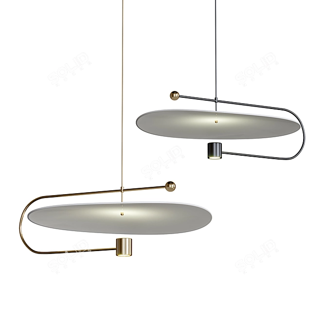 Modern Hanging Lamp - 60cm/90cm Diameter 3D model image 1