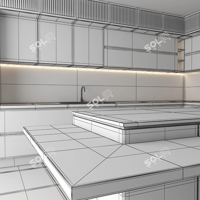 High-Quality 3D Kitchen Set 3D model image 4