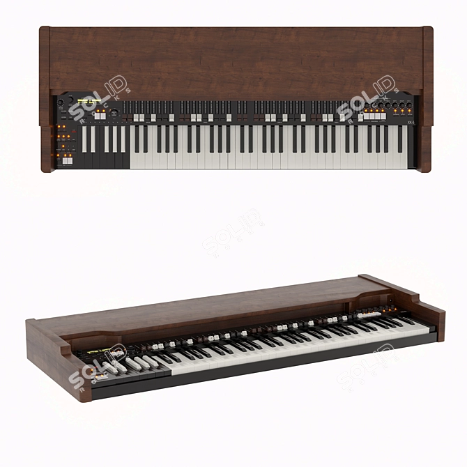 Wooden and Plastic Musical Instrument 3D model image 1