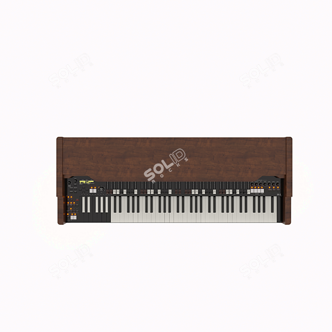 Wooden and Plastic Musical Instrument 3D model image 3