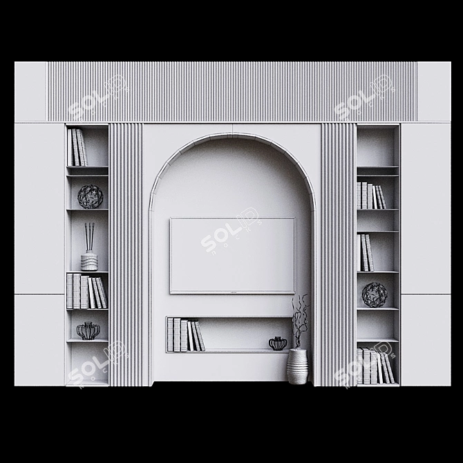 Modern TV Wall Unit 3D model image 3