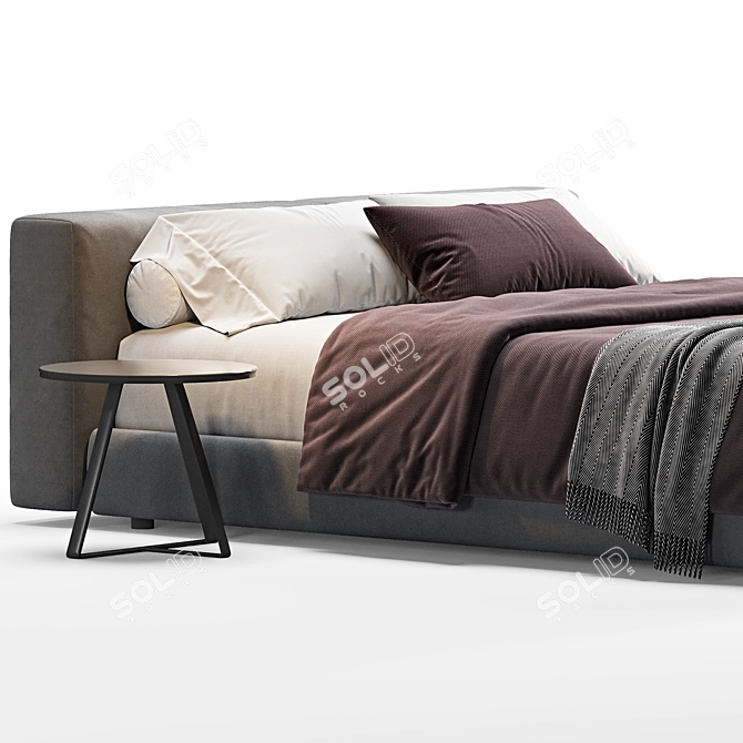 Cappellini Superoblong Queen Bed 3D model image 2