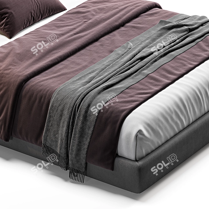 Cappellini Superoblong Queen Bed 3D model image 3