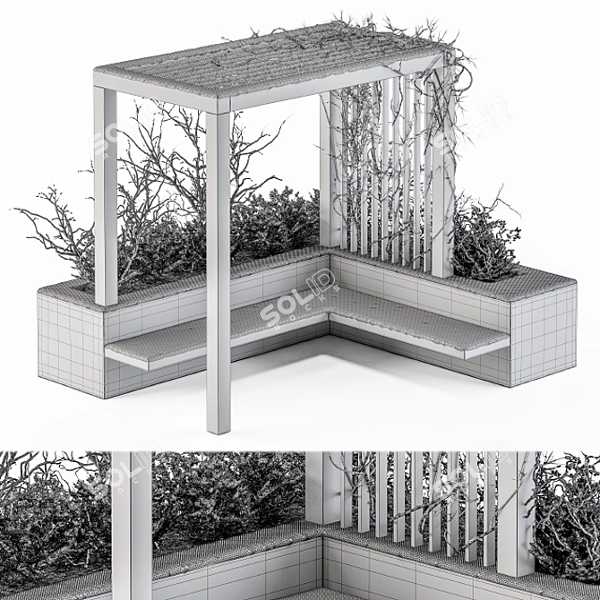 Winter Wonderland Pergola Furniture 3D model image 5