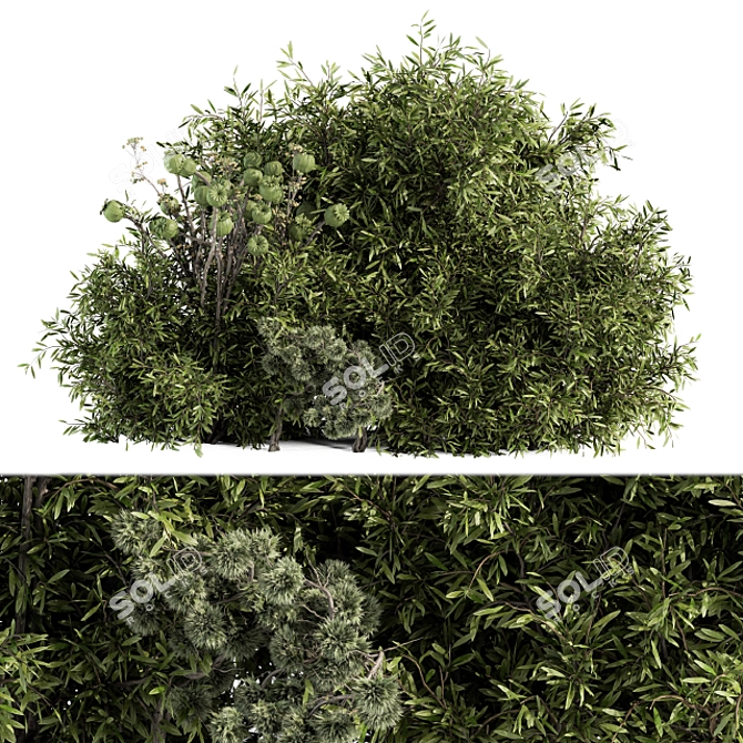 Lush Greenery Mix - 56 Piece Bush Set 3D model image 1