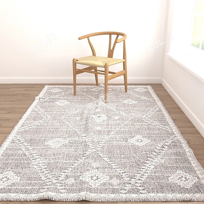 Title: Versatile 6-Piece Rug Collection 3D model image 2