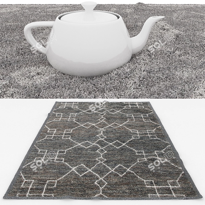 Title: Versatile 6-Piece Rug Collection 3D model image 3