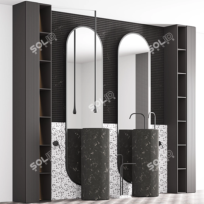 Modern Bathroom Furniture Set 3D model image 2