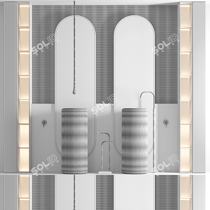 Modern Bathroom Furniture Set 3D model image 7