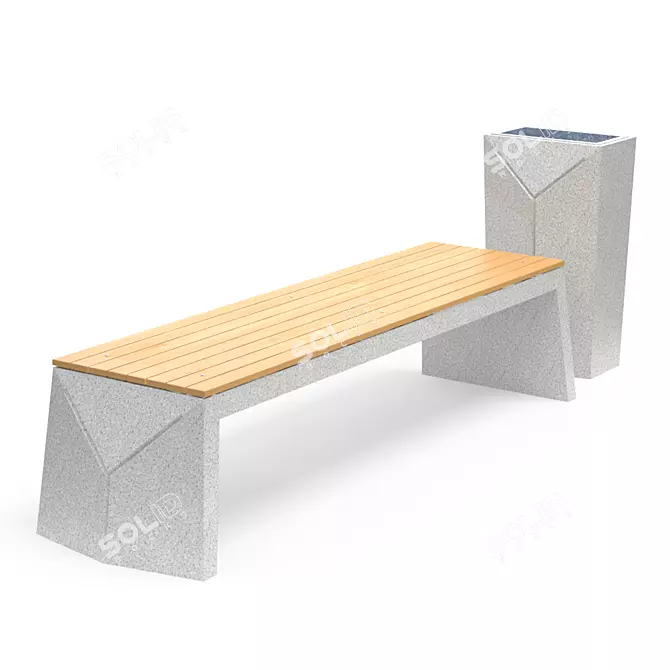 Geometric Bench and Urn Set 3D model image 6